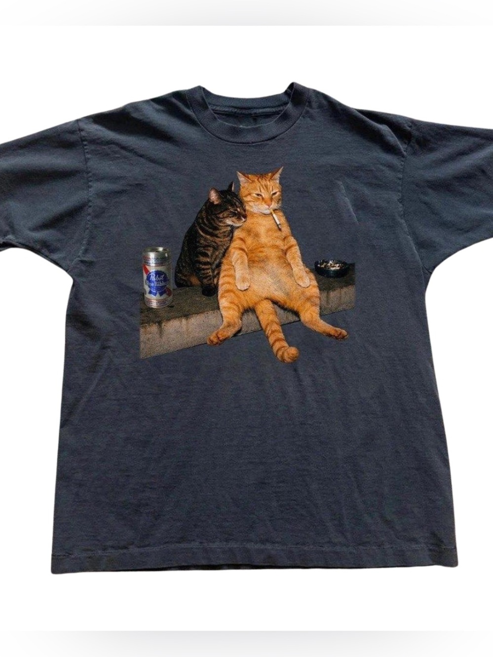 Vintage Cats Graphic Tee - Black Unisex